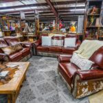 Three piece living room set customized with leather,Croc and White and Brown color cowhide