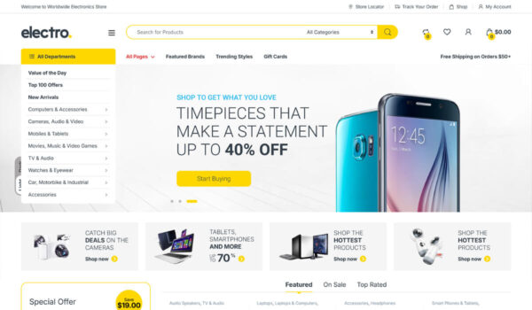 electronics store website