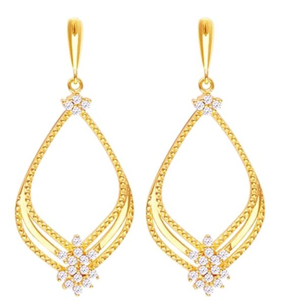 1 Gram Gold Plated 925 Silver Jewellery Earrings with CZ Stones
