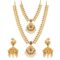 Gold Plated Floral Peacock Long Haram Necklace Set