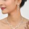 American Diamond CZ Rose Gold Plated Designer Necklace Set with Earrings - Image 3