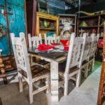 Ponderosa 7 foot table with eight chairs