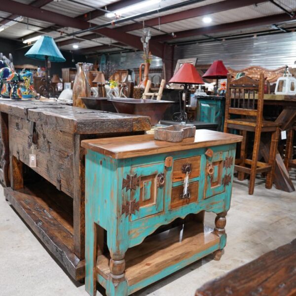 4 ft Turquoise Console Table
