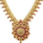 One Gram Micro Gold Plated Ruby Necklace
